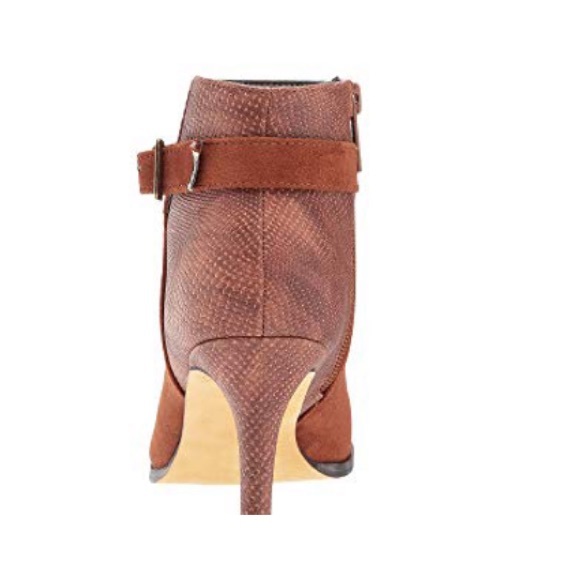 Whiskey Cognac Pointy Toe Kitten Heel Ankle Boots - Picture 7 of 8